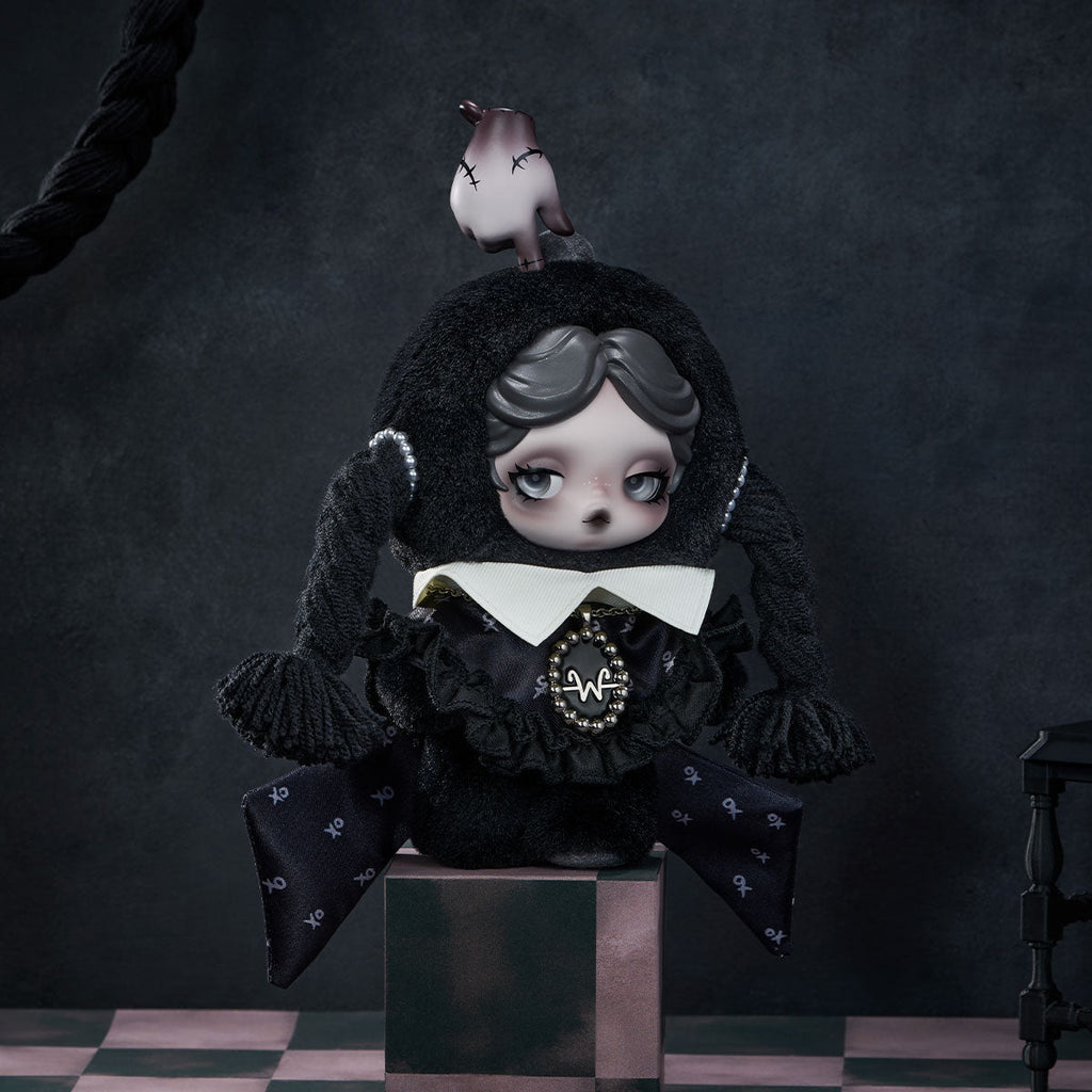 SKULLPANDA × Wednesday Plush（Classic Dress Version）