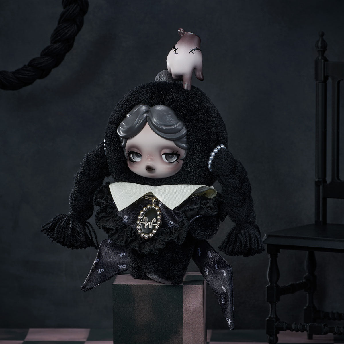 SKULLPANDA × Wednesday Plush（Classic Dress Version）
