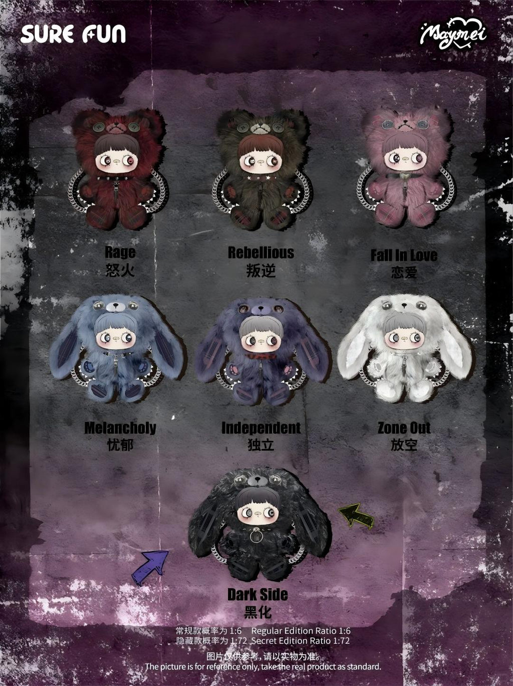 MayMei-V7 Rebel Doll Backpack Series Plush Blind Box【HiToys】
